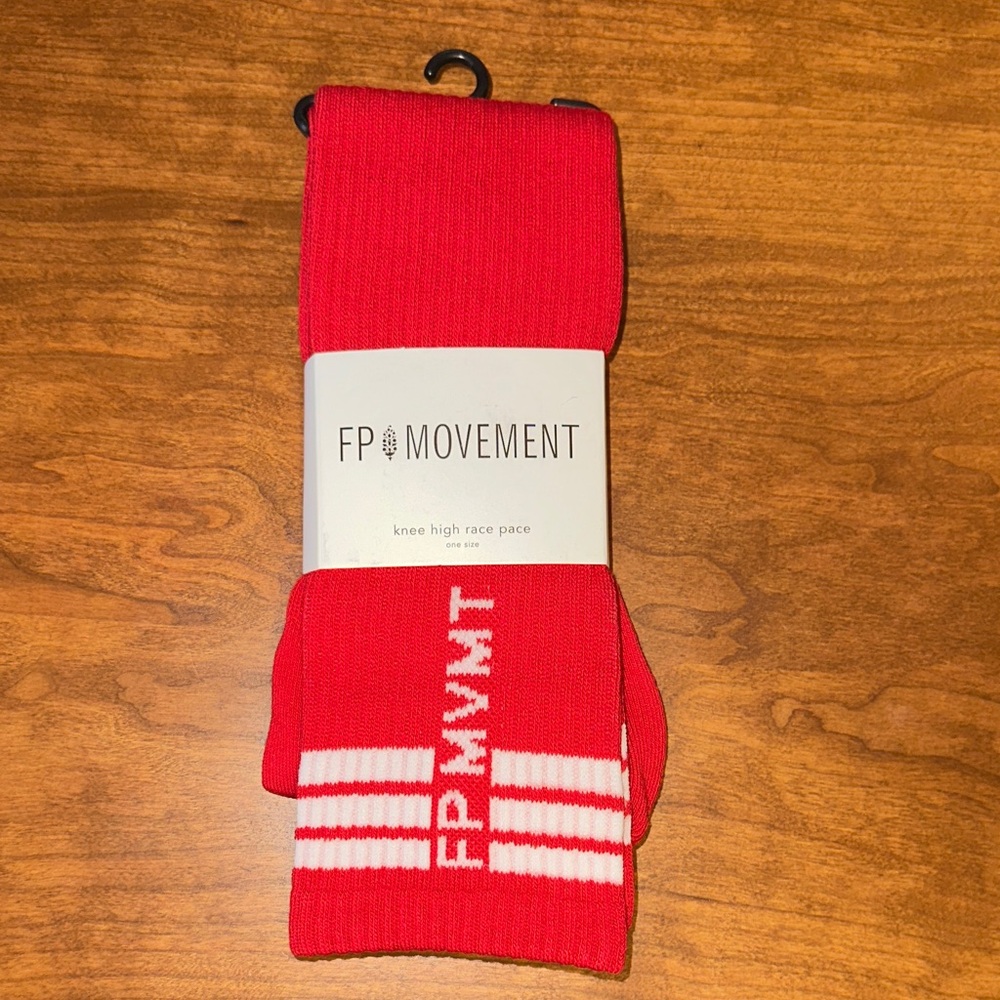 FP Movement Red Knee High Socks NWT